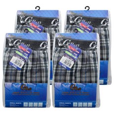 GeeBell 男平口內褲, 吸濕排汗透氣, 柔軟舒適, 2XL, 格紋