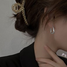 디아더컬러 여성용 원터치 삼각 링 귀걸이