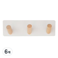 모아 심플 다용도 우드 벽걸이, 화이트, 6개