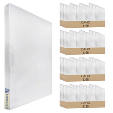 DAIHO 本色A4厚板霧透強力夾 右中, 透明, 12個