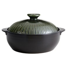 LIHAN Living Curator Line Pot系列 無裂紋材質耐熱砂鍋 綠色, 22cm, 1個