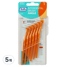 TePe 緹碧 L型牙間刷 角型牙間刷 0.45mm 橘色, 6入, 5個
