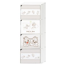 收納王妃 迪士尼奇奇蒂蒂四層木門櫃, 跳躍款