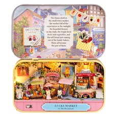 CUTE ROOM 智趣屋 DIY手作袖珍屋 Q-008 16.4 x 14.3cm, 幸運市集 多色, 1組