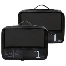 小麥購物 衣物收納袋 60g 2個, 黑色, 1組