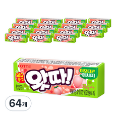롯데웰푸드 왓따 복숭아 풍선껌, 23g, 64개