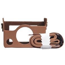 拍立得 mini Evo 真皮復古相機包 附背帶 棕色, 1個, 單一商品