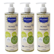 mustela 慕之恬廊 有機好橄雙潔露, 400ml, 3瓶