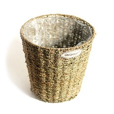 城市園林藤製圓形花盆籃架, 單色, 1組