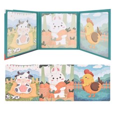 OZ TOY Level 折疊書家畜磁鐵拼圖組, 37件, 1套