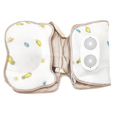 嬰幼兒風扇涼墊, 配備LED顯示線控, 椅墊可水洗, 抗汙抗潑水材質, 卡其色, 1個