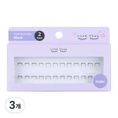 ccam bbak 人造單株假睫毛 包裝版 下睫毛 2株, 3個, 黑色