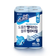 스카트 프레쉬 블루 행주타올 45매, 4롤, 1개