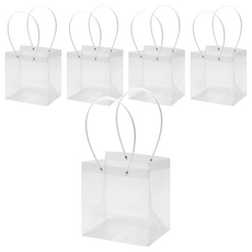 美化部長 PVC 透明長型大型禮品購物袋, 透明, 5個