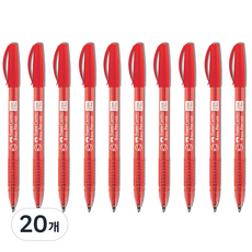 파버카스텔 크리스탈 유성 볼펜 0.5mm 1423, 레드, 20개