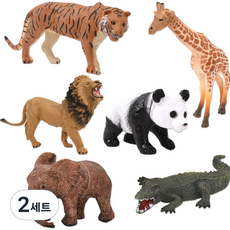 OZ TOY 野生動物園動物公仔6種套組, 2套