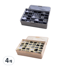 생활살림 언더웨어 양말 린넨 보관함 30칸, 랜덤발송, 4개