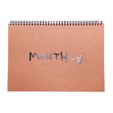 A4 베이직 먼슬리 플래너 스프링제본 12p, 혼합색상, 1세트