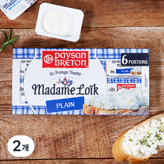페이장브레통 마담로익 플레인 포션 크림치즈, 20g, 6개입, 2개