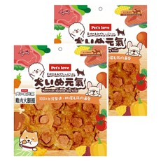 Pet's love 元氣犬 犬用 精緻雞肉系列 零食, 雞肉火腿圈, 180g, 2包