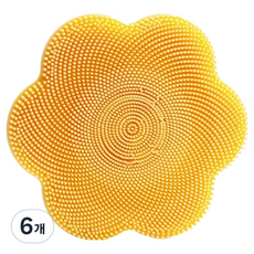 셀비아 실리콘 꽃잎 흡착 모공 딥클렌징 세안브러쉬, 6개, 연노랑