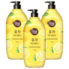 샤워메이트 내추럴 유자 바디워시 유자향, 1.2kg, 3개