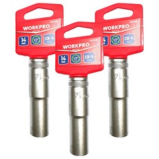 WORKPRO 長套筒 14mm WP274119, 3個