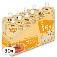 헬로도기 반려동물 설레개 짜먹는 간식, 연어맛, 85g, 30개