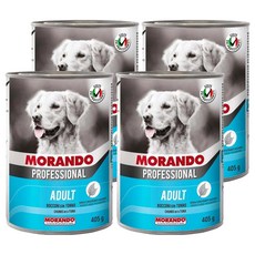 MORANDO 摩納多 成犬專業主食狗罐 肉塊, 鮪魚, 405g, 4罐