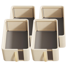 小麥購物 可折疊牛津布網紗鋼架收納盒 L391, 米色, 4個