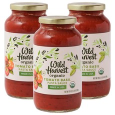 Wild Harvest 番茄羅勒義大利麵醬, 3個, 680g