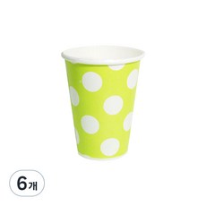 Partypia 圓點圖案萊姆紙杯, 6入, 6個