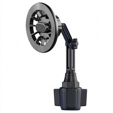 水杯座360度磁吸手機支架, 黑色, 1個