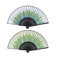 孔雀摺扇+裝飾繩結 Y10 隨機出貨, 2套