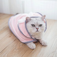 ZEZEPET 可愛蓬鬆寵物浴袍, 粉色的