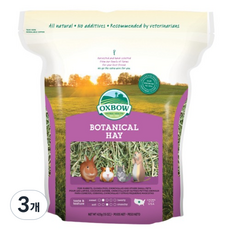 옥스보우 보타니컬 헤이 사료, 425g, 3개