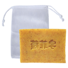 Sophie Savon 蘇菲皂 粗微粒淨膚皂 附網袋 中油肌/油性肌適用, 1個, 100g