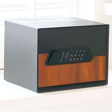 ELLESI 家用小型個人保險箱 ELS-V25TW, 黑色 + 木紋