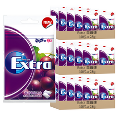 Extra 益齒達 木糖醇無糖口香糖 香甜葡萄口味, 28g, 30包