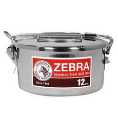ZEBRA THAILAND 斑馬牌 304不銹鋼兩用圓型便當盒 600ml, 銀色 + 黑色, 1個