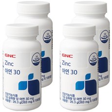 GNC 아연30, 100정, 4개