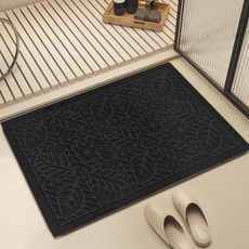 마메 논슬립 미끄럼방지 웰컴 외부 현관 발매트, 블랙