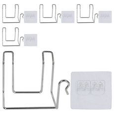 Living Home Detail 免打孔 不鏽鋼 黏貼式 吹風機掛架, 銀, 5個