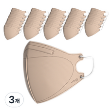 어린숨 새부리형 엣지 황사방역마스크 중형 KF94, 30개입, 3개, 라이트베이지
