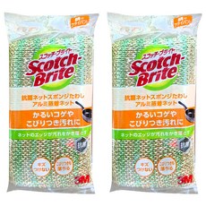 3M Scotch-Brite 百利 抗菌鋁網海綿菜瓜布, 顏色隨機, 2個
