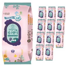 스프링클 일회용 프리미엄 이유식 수세미 엠보 200 x 300 mm, 혼합색상, 25개입, 12개