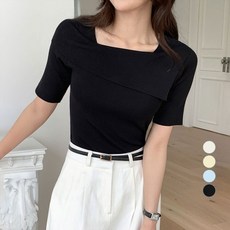 afinar 女款修身斜紋亮點短袖針織衫