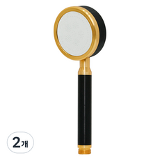 KOXINA 輕質鋁製增壓蓮蓬頭, 2組, 黑色 金色