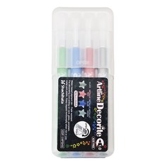 Shachihata 寫吉達 Artline Decorite 水板筆套裝 1.0 4支裝, 白色 + 金色 + 銀色 + 銅色, 1盒