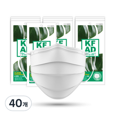 클린 비말차단 마스크 성인용 KF-AD, 5개입, 40개, 화이트